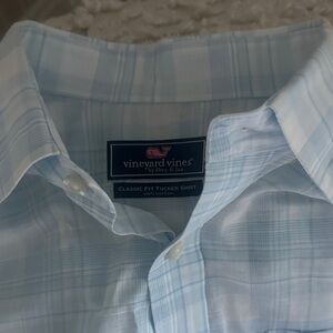 Vineyard Vines Men's Light Blue Plaid Shirt